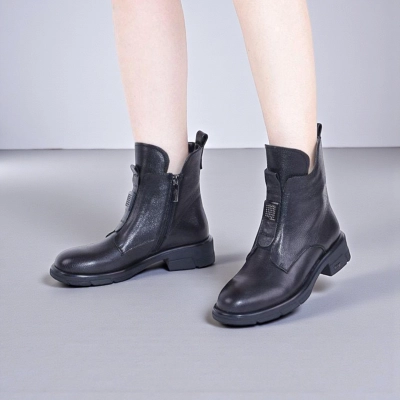 Полусапоги женски зимние натуральная кожа черные W293-1 Полусапоги женски зимние натуральная кожа черные W293-1