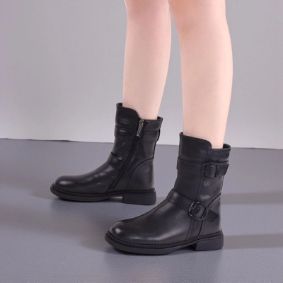 Полусапоги женски зимние натуральная кожа черные W268-1 Полусапоги женски зимние натуральная кожа черные W268-1