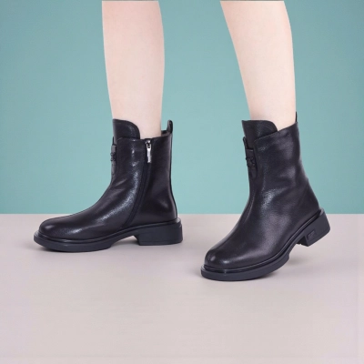 Полусапоги женски зимние натуральная кожа черные W270-1 Полусапоги женски зимние натуральная кожа черные W270-1