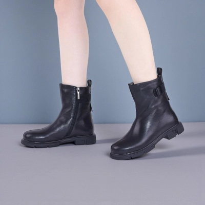 Полусапоги женски зимние натуральная кожа черные W271-1 Полусапоги женски зимние натуральная кожа черные W271-1