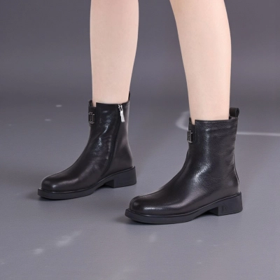 Полусапоги женски зимние натуральная кожа черные W296-1 Полусапоги женски зимние натуральная кожа черные W296-1