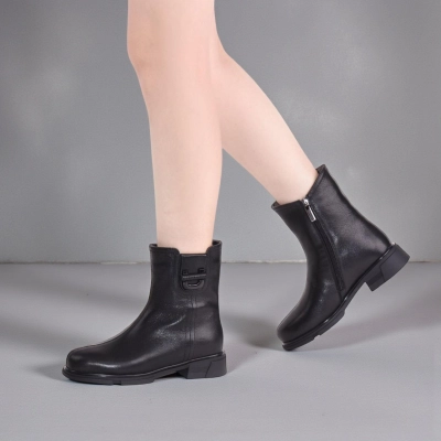 Полусапоги женски зимние натуральная кожа черные W297-1 Полусапоги женски зимние натуральная кожа черные W297-1