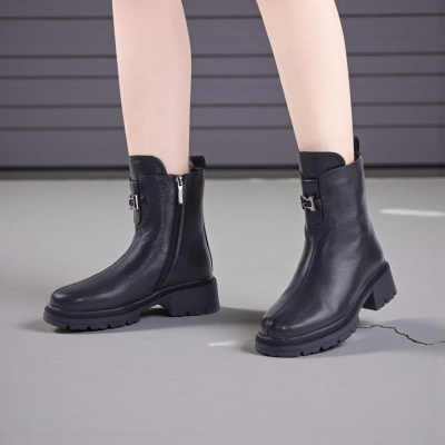 Полусапоги женски зимние натуральная кожа черные W272-1 Полусапоги женски зимние натуральная кожа черные W272-1