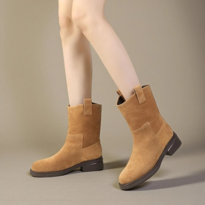 Полусапоги женски зимние натуральная замша коричневые YM038-4 Полусапоги женски зимние натуральная замша коричневые YM038-4