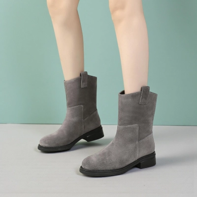 Полусапоги женски зимние натуральная замша серые YM038-3 Полусапоги женски зимние натуральная замша серые YM038-3