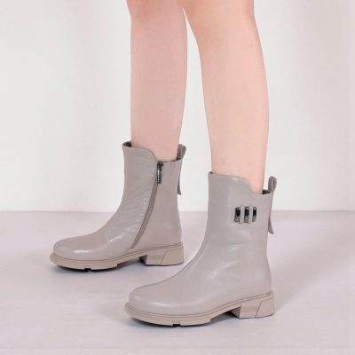 Полусапоги женски зимние натуральная кожа капучино W298-2 Полусапоги женски зимние натуральная кожа капучино W298-2