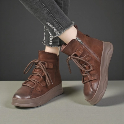 Ботинки женски зимние натуральная кожа коричневые YM199-2 Ботинки женски зимние натуральная кожа коричневые YM199-2