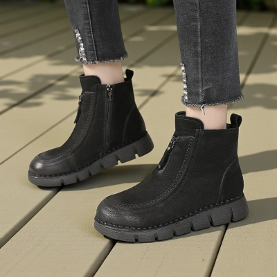 Женские зимние ботинки модели YM119-2 натуральная кожа черные Женские зимние ботинки модели YM119-2 натуральная кожа черные