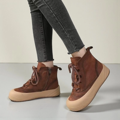 Женские зимние ботинки модели YM098-2 натуральная кожа коричневые Женские зимние ботинки модели YM098-2 натуральная кожа коричневые