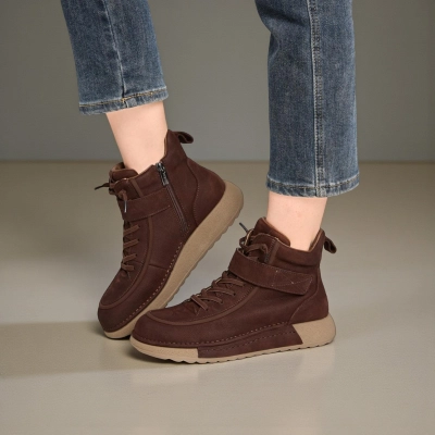 Женские зимние ботинки модели YM048-2 натуральная кожа коричневые Женские зимние ботинки модели YM048-2 натуральная кожа коричневые