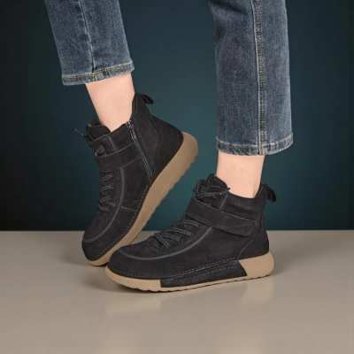 Женские зимние ботинки модели YM048-1 натуральная кожа черные Женские зимние ботинки модели YM048-1 натуральная кожа черные