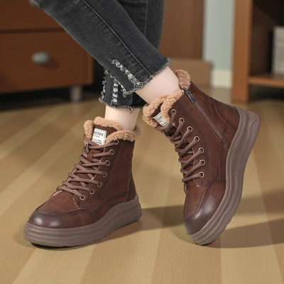 Женские зимние ботинки модели YM198-2 натуральная кожа коричневые Женские зимние ботинки модели YM198-2 натуральная кожа коричневые