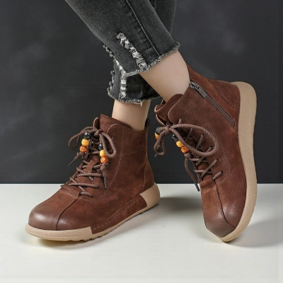 Женские зимние ботинки модели YM081-3 натуральная кожа коричневые Женские зимние ботинки модели YM081-3 натуральная кожа коричневые