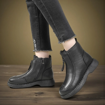 Женские зимние ботинки модели YM124-1 натуральная кожа черные Женские зимние ботинки модели YM124-1 натуральная кожа черные