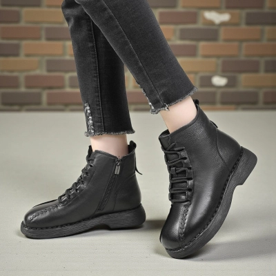 Женские зимние ботинки модели YM190-1 натуральная кожа черные Женские зимние ботинки модели YM190-1 натуральная кожа черные