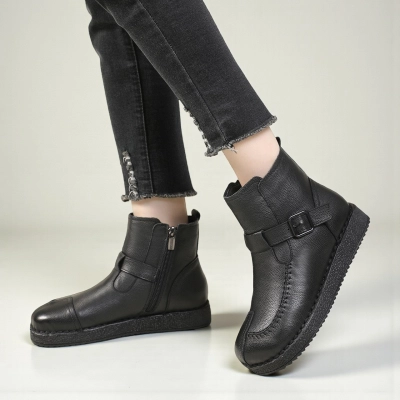 Женские зимние ботинки модели YM191-1 натуральная кожа черные Женские зимние ботинки модели YM191-1 натуральная кожа черные