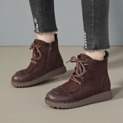 Женские зимние ботинки модели YM123-1 натуральная кожа шоколадные Женские зимние ботинки модели YM123-1 натуральная кожа шоколадные
