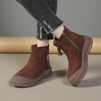 Женские зимние ботинки модели YM099-2 натуральная кожа коричневые Женские зимние ботинки модели YM099-2 натуральная кожа коричневые