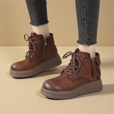 Женские зимние ботинки модели YM104-2 натуральная кожа коричневые Женские зимние ботинки модели YM104-2 натуральная кожа коричневые