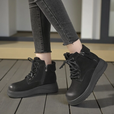 Женские зимние ботинки модели YM104-1 натуральная кожа черные Женские зимние ботинки модели YM104-1 натуральная кожа черные