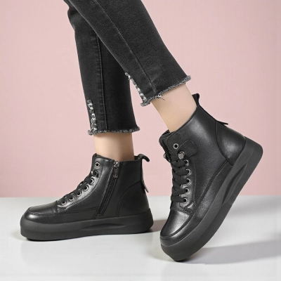 Женские зимние ботинки модели YM053-4 натуральная кожа черные Женские зимние ботинки модели YM053-4 натуральная кожа черные