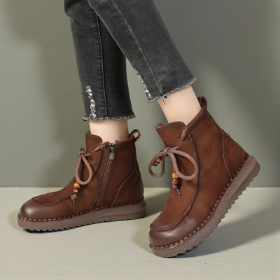 Женские зимние ботинки модели YM120-2 натуральная кожа коричневые Женские зимние ботинки модели YM120-2 натуральная кожа коричневые