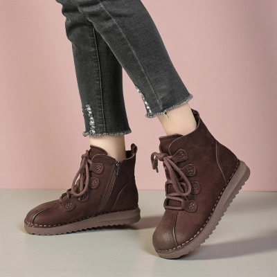 Женские зимние ботинки модели YM117-1 натуральная кожа шоколадные Женские зимние ботинки модели YM117-1 натуральная кожа шоколадные