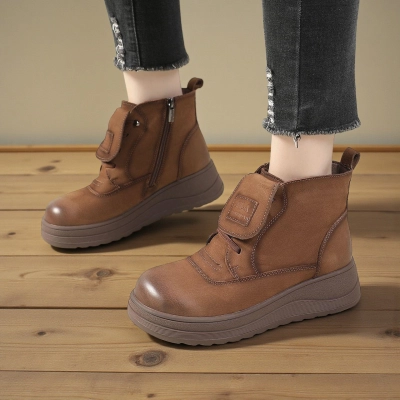 Женские зимние ботинки модели YM103-3 натуральная кожа коричневые Женские зимние ботинки модели YM103-3 натуральная кожа коричневые