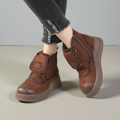 Женские зимние ботинки модели YM103-2 натуральная кожа шоколадные Женские зимние ботинки модели YM103-2 натуральная кожа шоколадные