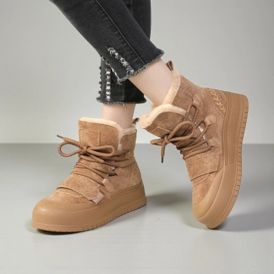 Женские зимние ботинки модели YM073-2 натуральная замша какао Женские зимние ботинки модели YM073-2 натуральная замша какао