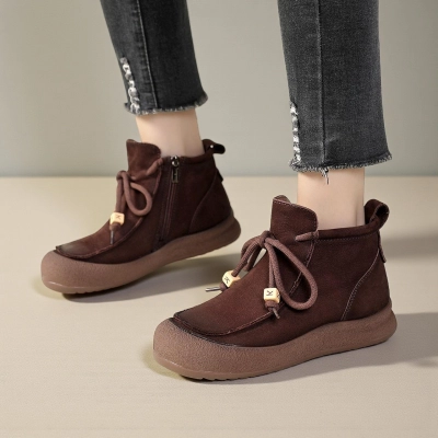 Женские зимние ботинки модели YM054-5 натуральная кожа шоколадные Женские зимние ботинки модели YM054-5 натуральная кожа шоколадные