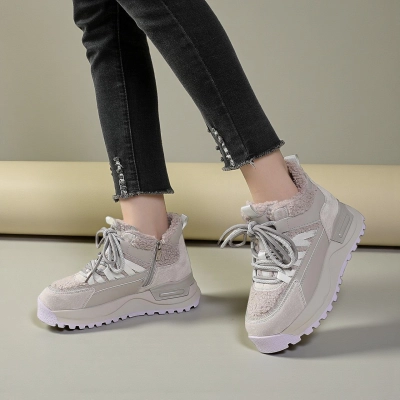 Зимние женские кроссовки YM061-2 цвета капучино из натуральной кожи Зимние женские кроссовки YM061-2 цвета капучино из натуральной кожи