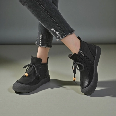 Женские зимние ботинки модели YM054-4 натуральная кожа черные Женские зимние ботинки модели YM054-4 натуральная кожа черные