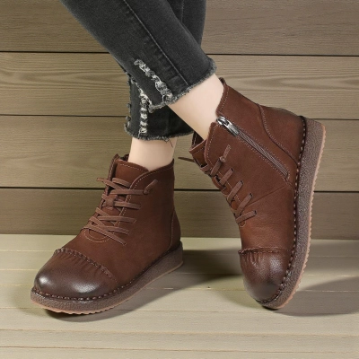 Женские зимние ботинки модели YM193-1 натуральная кожа шоколадные Женские зимние ботинки модели YM193-1 натуральная кожа шоколадные