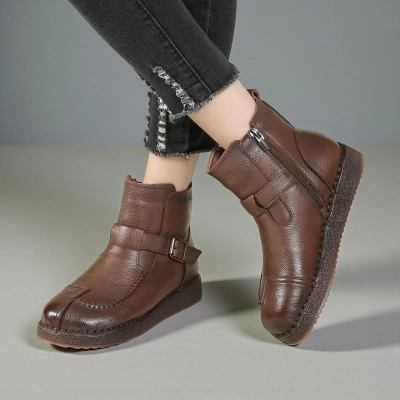 Женские зимние ботинки модели YM191-2 натуральная кожа шоколадные Женские зимние ботинки модели YM191-2 натуральная кожа шоколадные