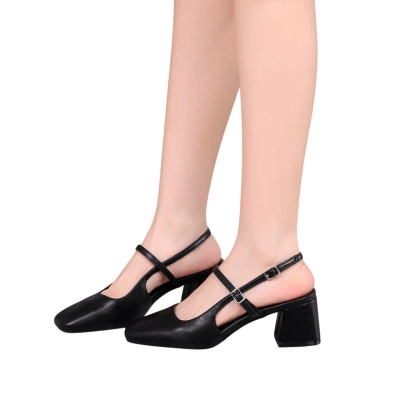 Туфли женские летние GUOQISONG G&S искусственная кожа черные 4905 Туфли женские летние GUOQISONG G&S искусственная кожа черные 4905