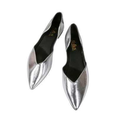 Балетки женские на лето GUOQISONG G&S искусственная кожа серебристые 725-21 Балетки женские на лето GUOQISONG G&S искусственная кожа серебристые 725-21