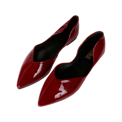 Балетки женские на лето GUOQISONG G&S искусственная лак кожа бордовые 725-23 Балетки женские на лето GUOQISONG G&S искусственная лак кожа бордовые 725-23
