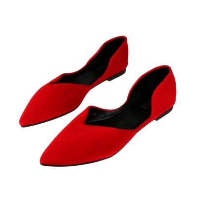 Балетки женские на лето GUOQISONG G&S искусственная замша красные 725-20 Балетки женские на лето GUOQISONG G&S искусственная замша красные 725-20