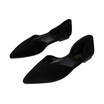 Балетки женские на лето GUOQISONG G&S искусственная замша черные 752-10 Балетки женские на лето GUOQISONG G&S искусственная замша черные 752-10