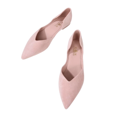 Балетки женские на лето GUOQISONG G&S искусственная замша пудровые 752-11 Балетки женские на лето GUOQISONG G&S искусственная замша пудровые 752-11