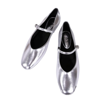 Балетки женские на лето GUOQISONG G&S искусственная кожа серебристые MQ57-10 Балетки женские на лето GUOQISONG G&S искусственная кожа серебристые MQ57-10