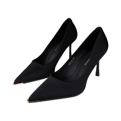 Туфли женские лодочки GUOQISONG G&S спандекс черные JH3-8 Туфли женские лодочки GUOQISONG G&S спандекс черные JH3-8