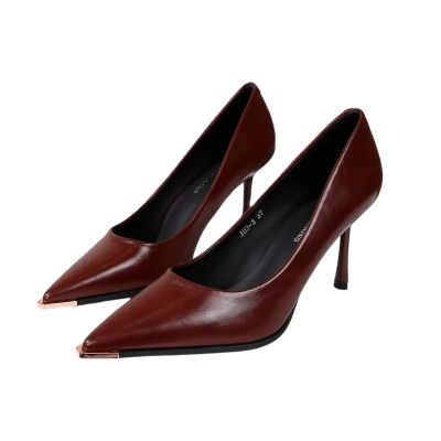 Туфли женские лодочки GUOQISONG G&S искусственная кожа шоколадные JH3-3 Туфли женские лодочки GUOQISONG G&S искусственная кожа шоколадные JH3-3