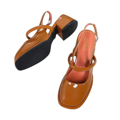 Туфли женские на лето GUOQISONG G&S искусственная лак кожа горчичные QS03-5 Туфли женские на лето GUOQISONG G&S искусственная лак кожа горчичные QS03-5