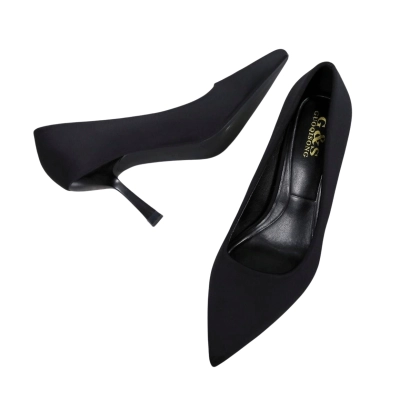 Туфли женские лодочки GUOQISONG G&S искусственная замша черные GXL9-1 Туфли женские лодочки GUOQISONG G&S искусственная замша черные GXL9-1