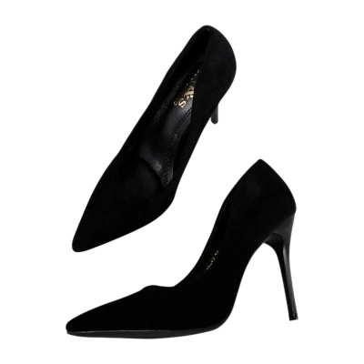 Туфли женские лодочки GUOQISONG G&S искусственная замша черные 5058 Туфли женские лодочки GUOQISONG G&S искусственная замша черные 5058