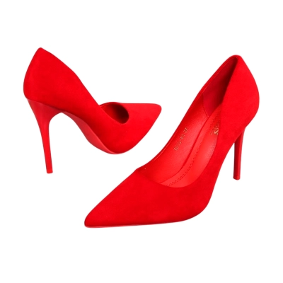 Туфли женские лодочки GUOQISONG G&S искусственная замша красные 5062 Туфли женские лодочки GUOQISONG G&S искусственная замша красные 5062