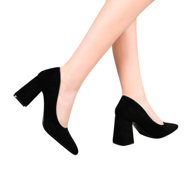 Туфли женские лодочки GUOQISONG G&S искусственная замша черные QS63-1 Туфли женские лодочки GUOQISONG G&S искусственная замша черные QS63-1