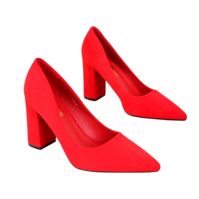 Туфли женские лодочки GUOQISONG G&S искусственная замша красные JSS-5 Туфли женские лодочки GUOQISONG G&S искусственная замша красные JSS-5